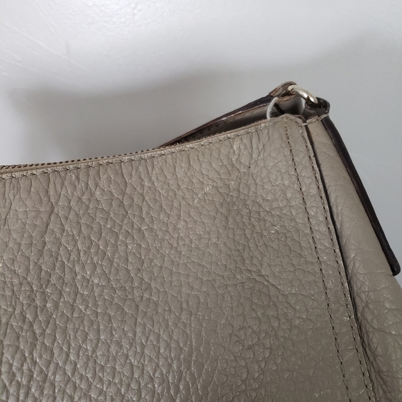 Kate Spade Grey Leather Bag Purse Tassel Zipper Pull Designer Fashion Tote - Picture 2 of 12